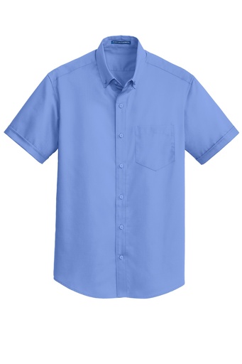 S664 - Port Authority® Short Sleeve SuperPro™ Twill Shirt (XS, Ultramarine Blue)