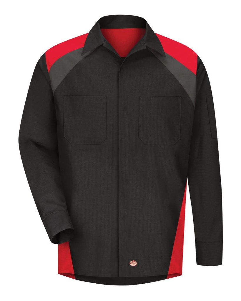 SY18T - Red Kap Men's Tall Long Sleeve Tri-Color Shop Shirt 